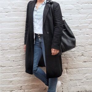 Zara Black Wool Blend Coat